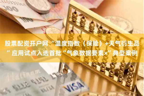 股票配资开户网 “温度指数（保险）+天气衍生品”应用试点入选首批“气象数据要素×”典型案例